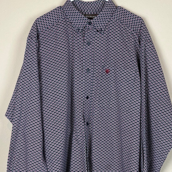 Ariat Other - Ariat Navy/Red Long Sleeve Dress Shirt with Open Chest Pocket; Size XL
